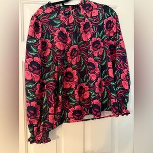 Floral Pink and Green Women's Top